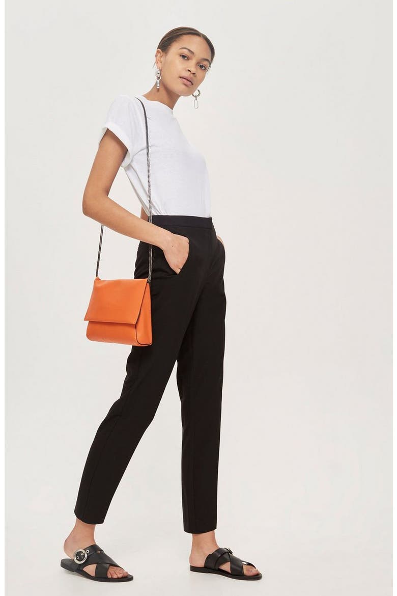 High Waist Cigarette Trousers, Alternate, color, BLACK