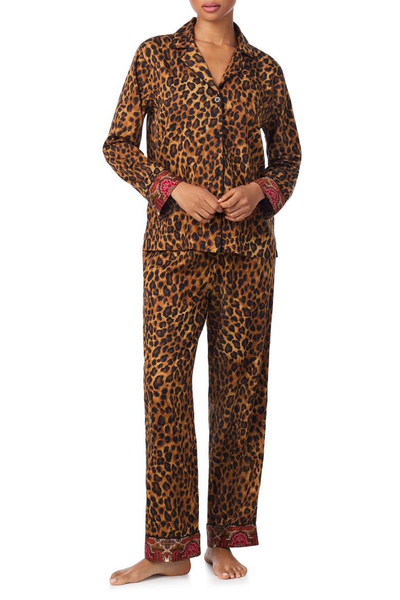 Lauren Ralph Lauren Leopard Cotton Blend Pajamas (Women) | Nordstrom