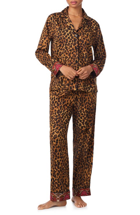 Leopard Cotton Blend Pajamas