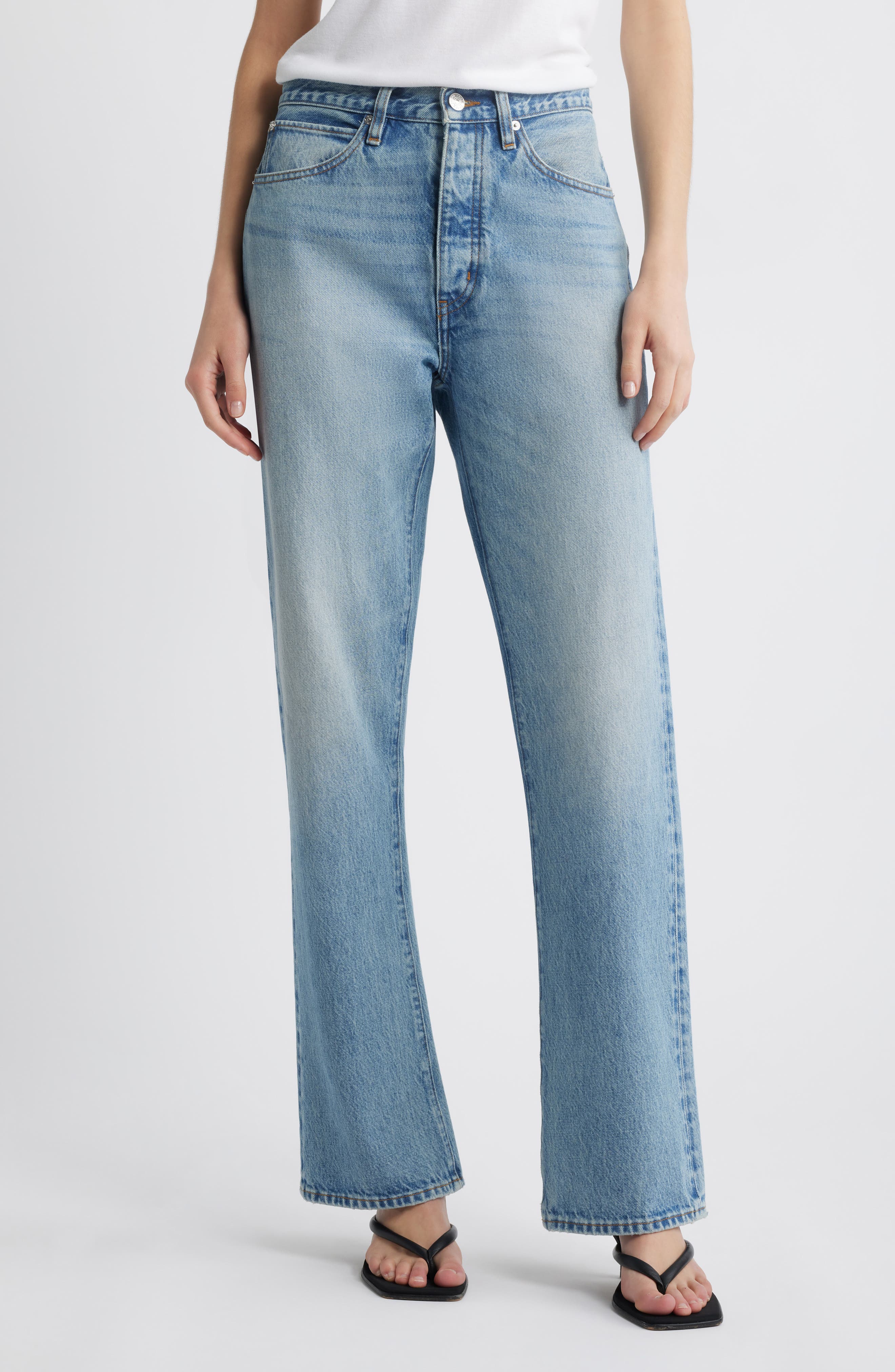 FRAME The Vertical High Waist Relaxed Straight Leg Jeans