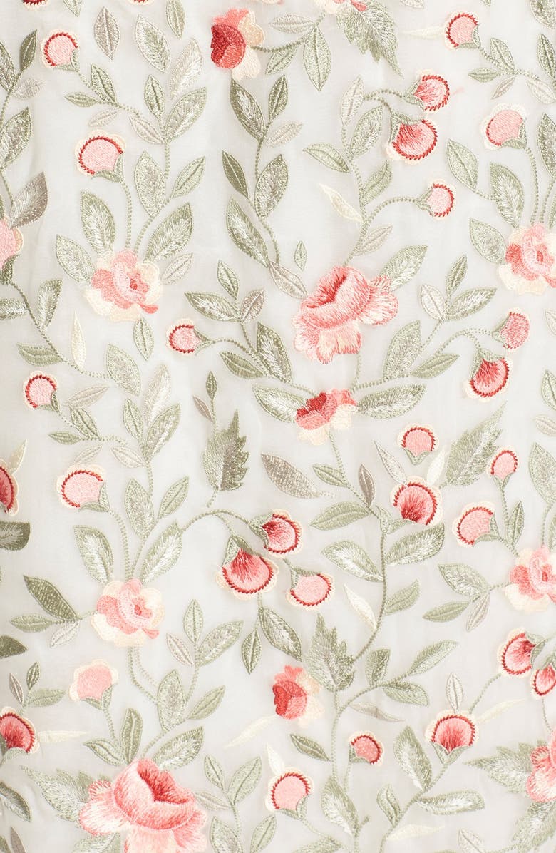 VILSHENKO 'Marianne' Floral Embroidered Silk Organza Skirt, Alternate, color, 