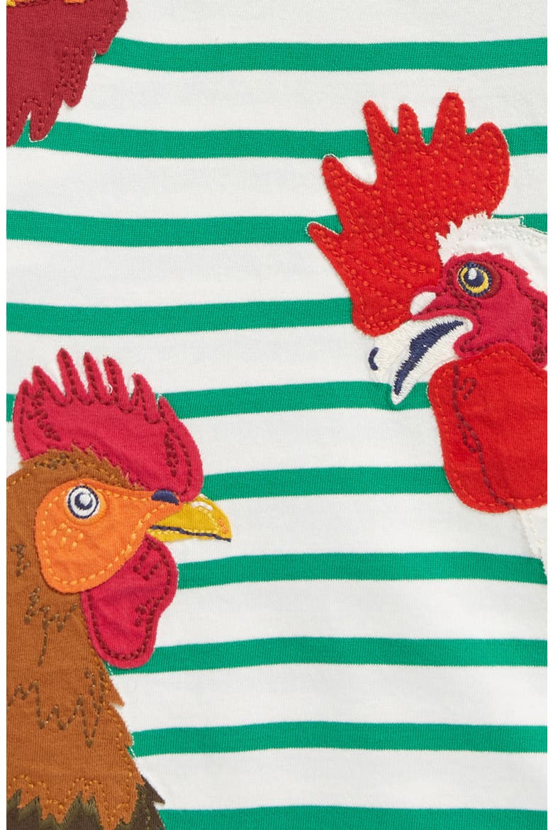 Kids' Stripe Pets Appliqué T-Shirt, Alternate, color, SAPLING GREEN CHICKENS