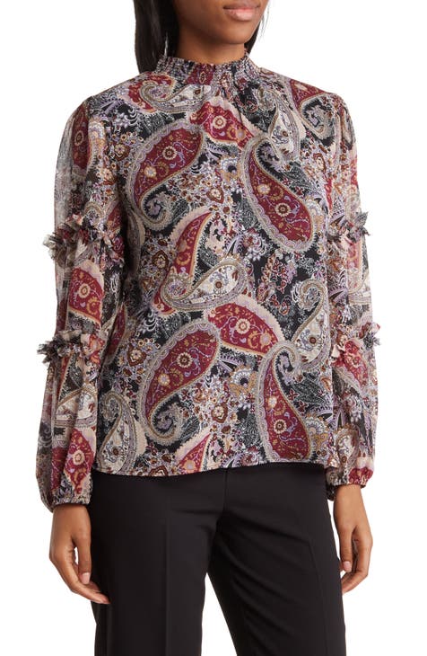 Paisley Ruffle Tier Sleeve Top