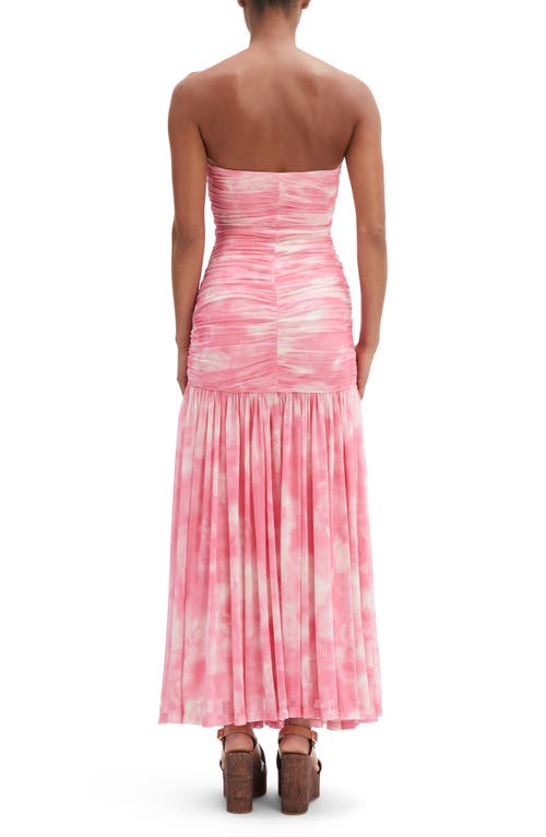Shop Bardot Solana Blurred Floral Drop Waist Mesh Maxi Dress