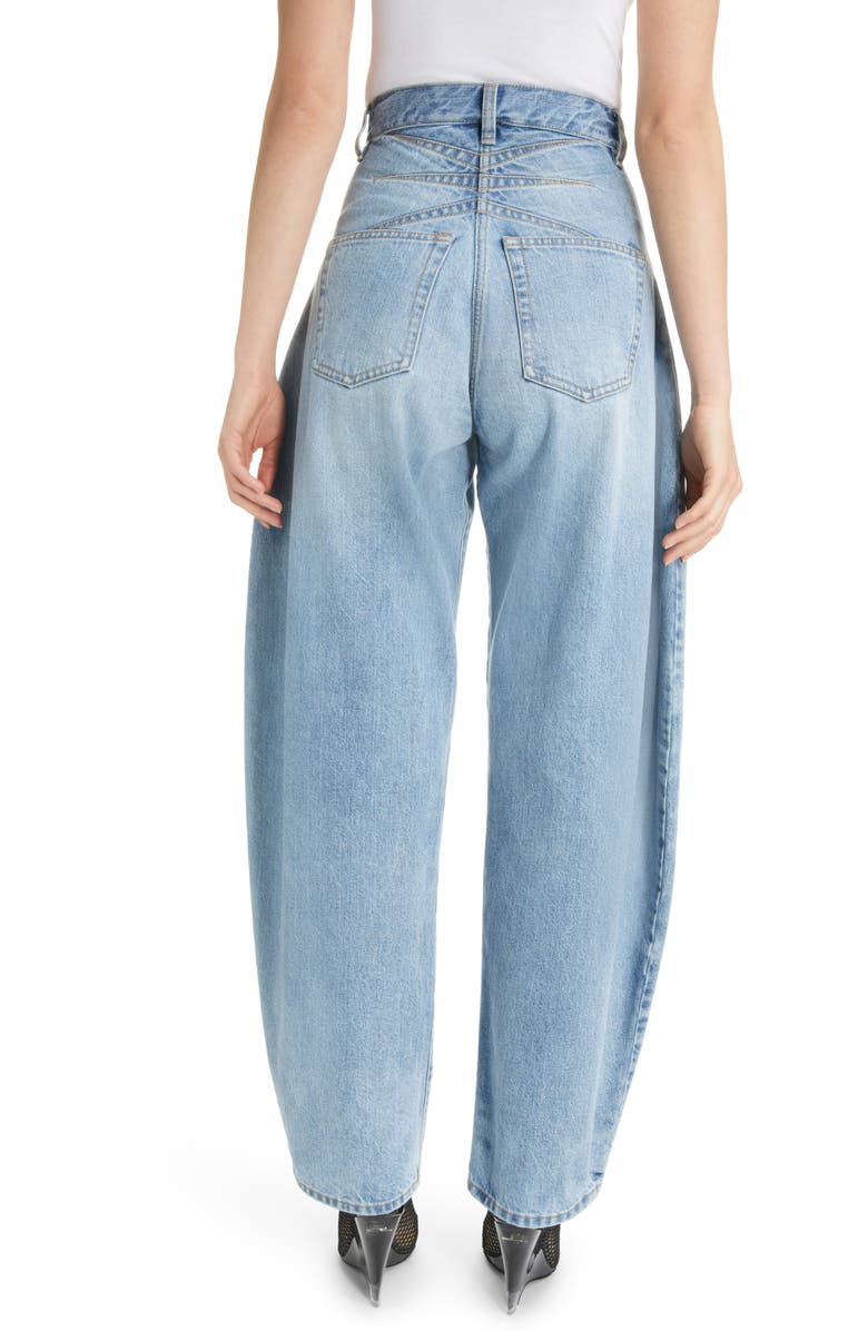 Alaïa Denim Round Jeans, Alternate, color,