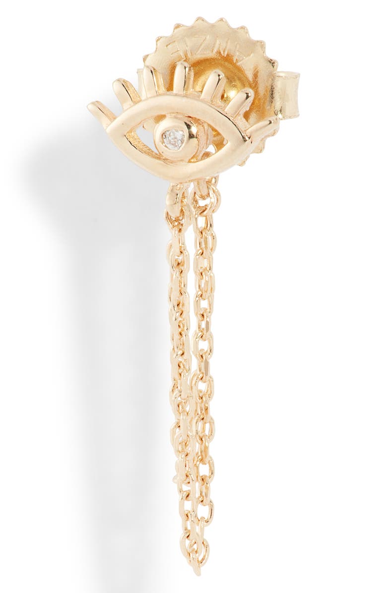 Anzie x Mel Soldera Evil Eye Lash Earrings, Alternate, color, Gold/ Diamond