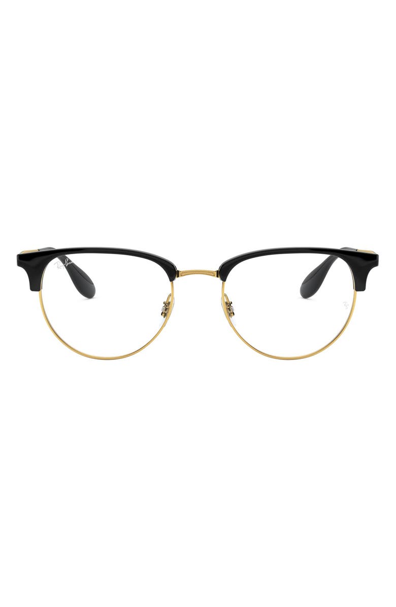Ray-Ban 53mm Square Optical Glasses, Main, color, Black/ Gold