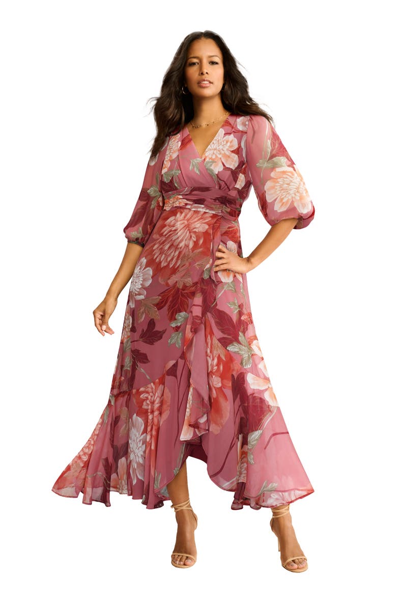 Overlay Ruffle Maxi Dress, Main, color, ROSEWOOD BLUSH