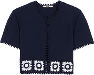 maje Cardigan with crochet panels