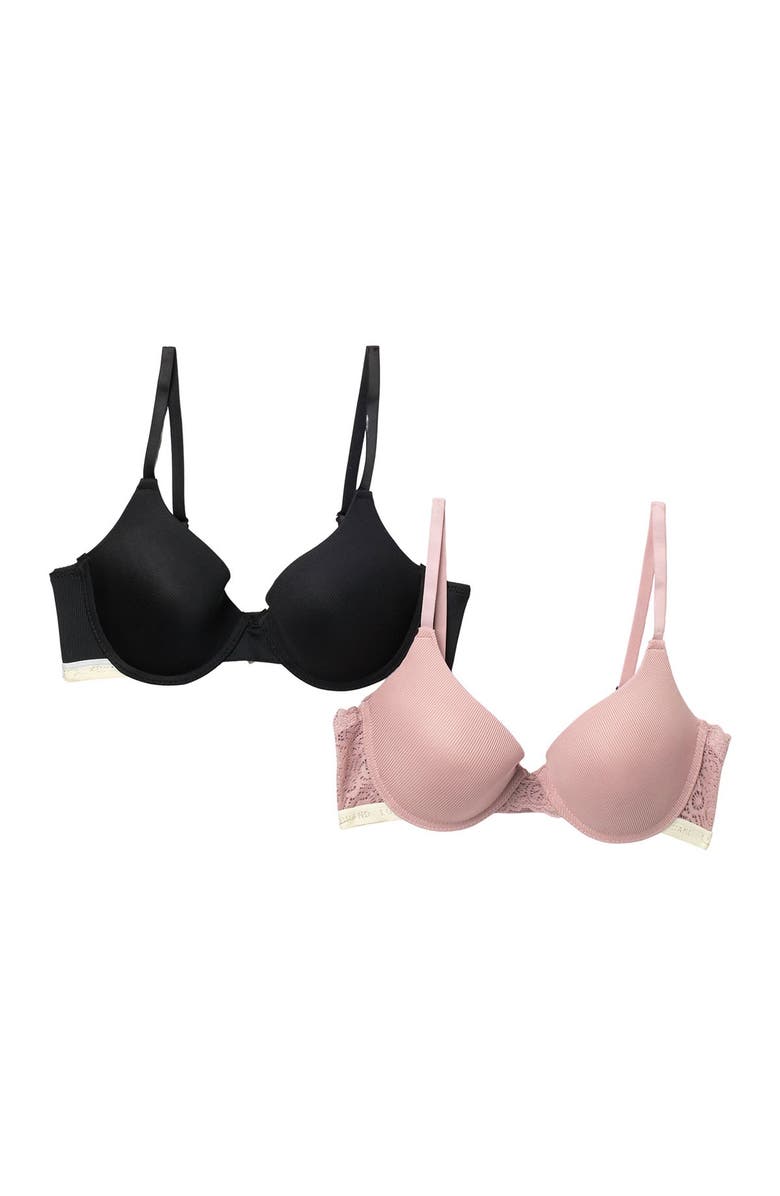 Lucky Brand Micro T-Shirt Demi Bra - Pack of 2, Main, color,