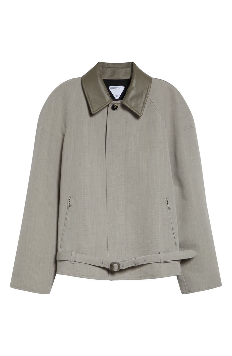 Bottega Veneta Oversize Wool Mélange Zip Jacket, Main, color, 1105 Stone Melange