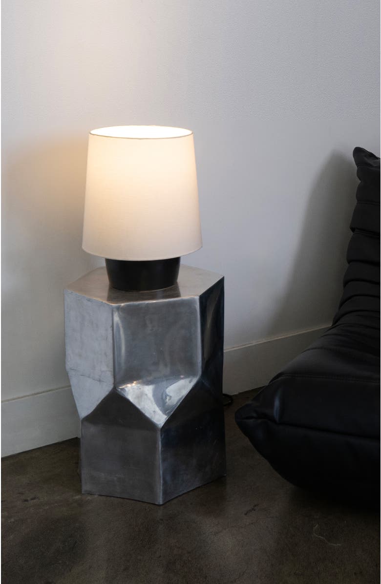 Brightech Dan 14" LED Classic Table Lamp with Cream Tapered Drum Shade and Heavy Ceramic Base, Bulb Included, Alternate, color, Classic Black