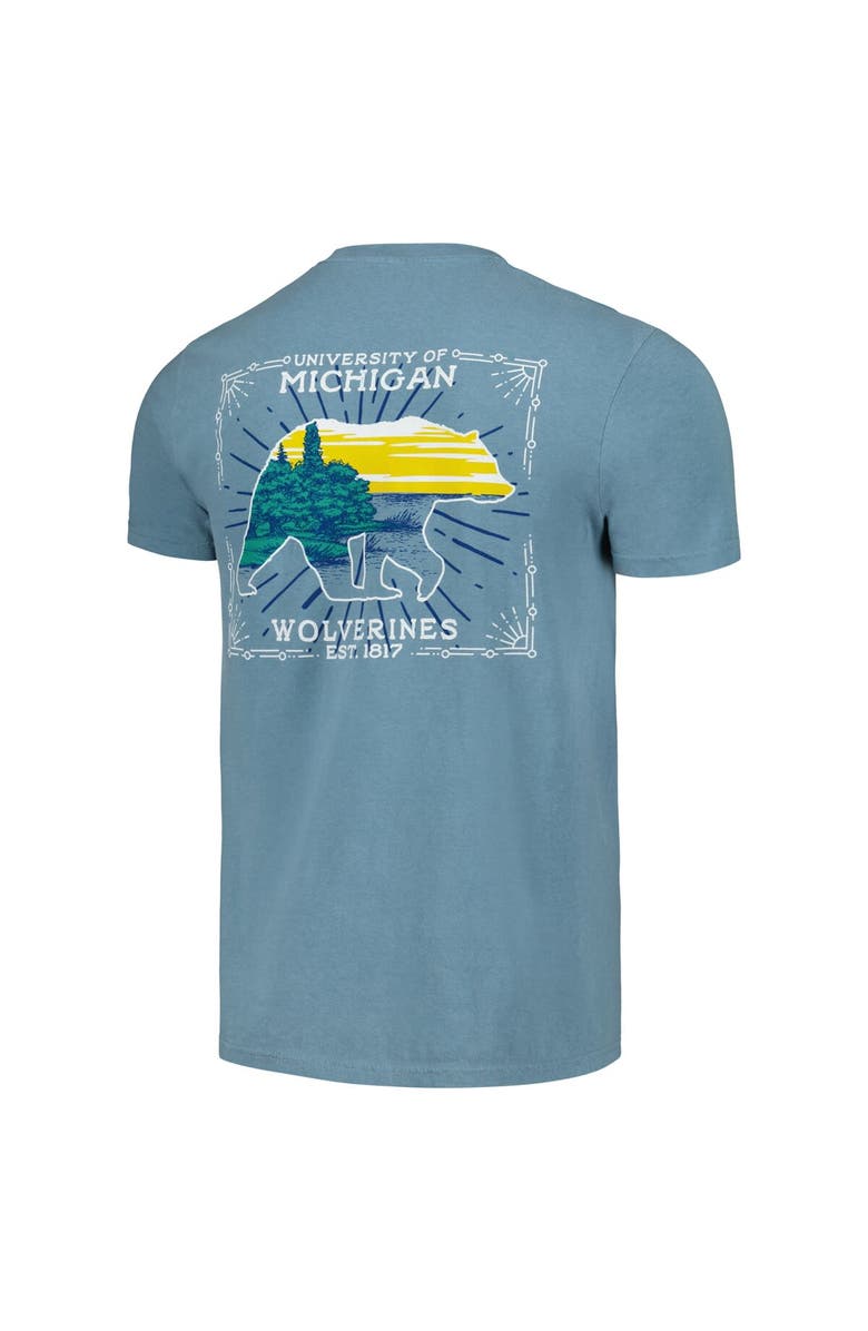 IMAGE ONE Men's Light Blue Michigan Wolverines State Scenery Comfort Colors T-Shirt, Alternate, color, 