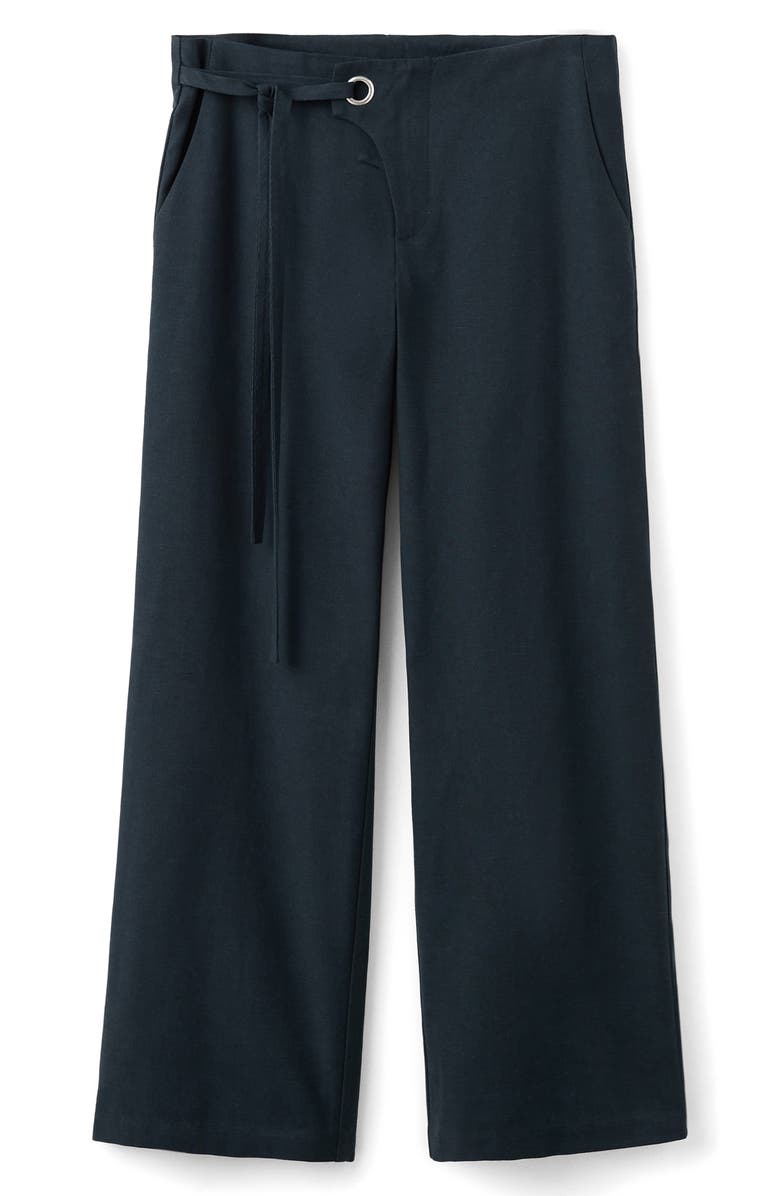 MANGO TEEN Straight Leg Tie Detail Pants, Main, color, 