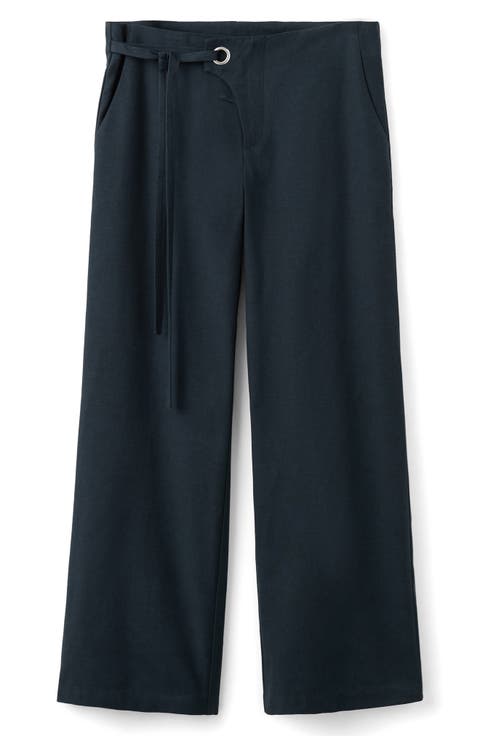 Straight Leg Tie Detail Pants