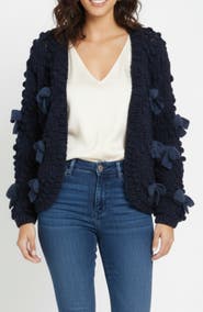 SAACHI Bow Chunky Knit Cardigan