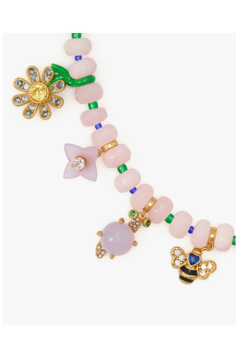 garden friends beaded charm necklace, Alternate, color, PINK/GREEN MULTI