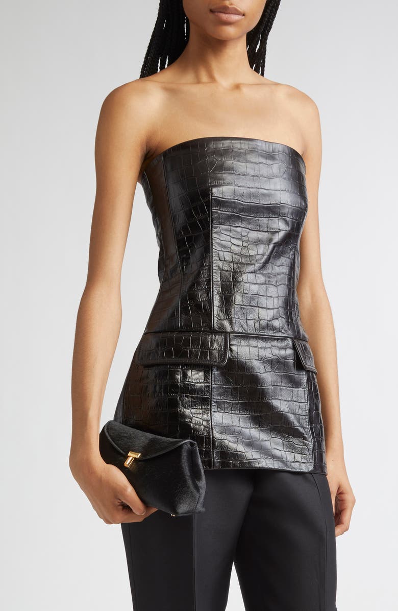 TOTEME Mini T-Lock Clutch Bag, Alternate, color, Black