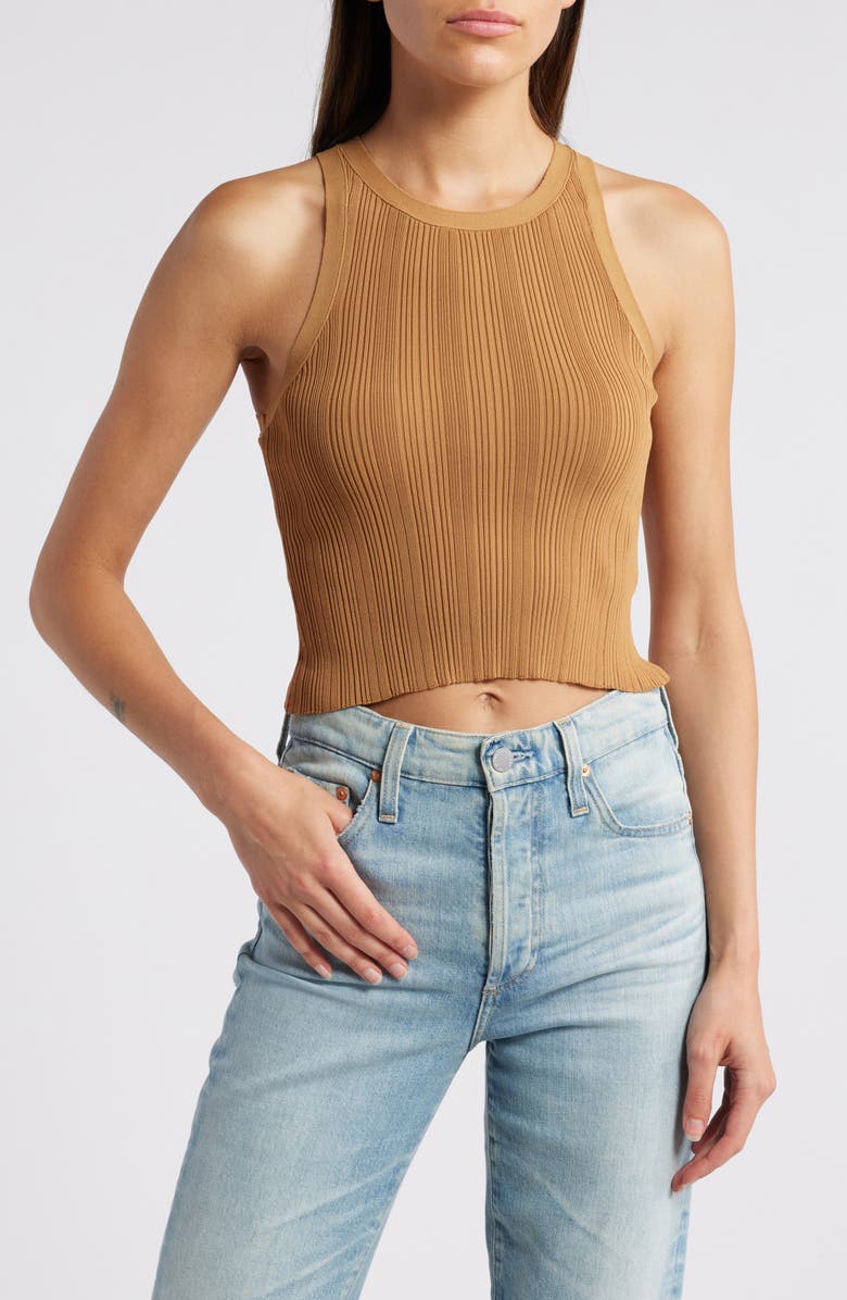 Good American Ribbed Crop Tank, Main, color, Canyon003