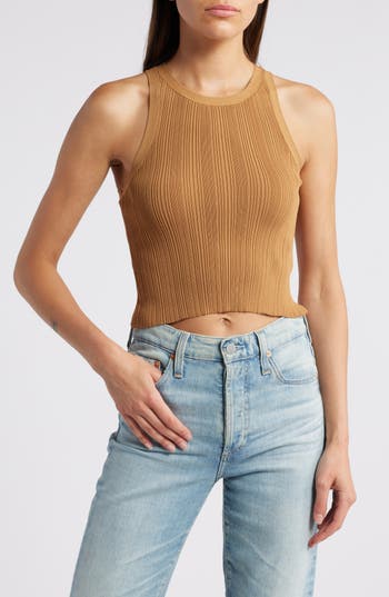 GOOD AMERICAN GOOD AMERICAN RIBBED CROP TANK 