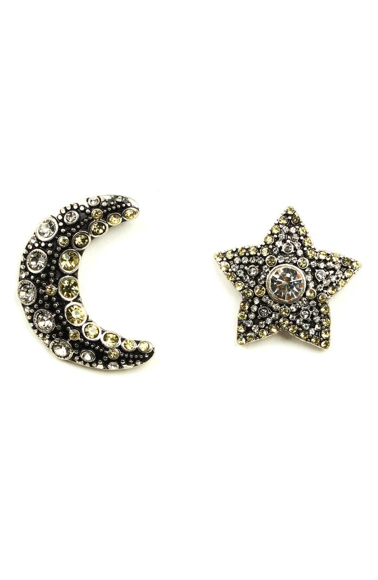 EYE CANDY LOS ANGELES Sun & Moon Stud Earrings, Main, color, Silver
