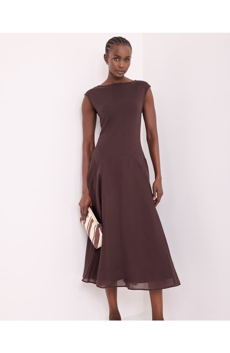 MINT VELVET Sleeveless Midi Dress, Alternate, color, Brown