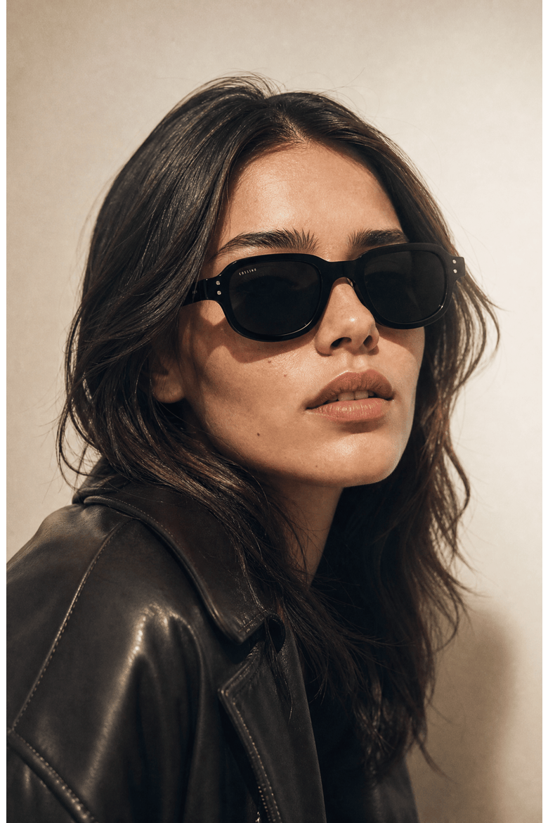 Tres Acetate Sunglasses, Alternate, color, Black