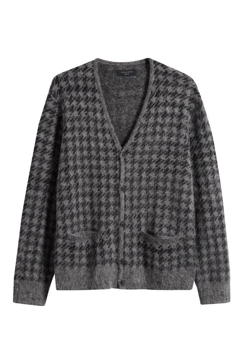 Zain Houndstooth Cardigan, Alternate, color, CHARCOAL GREY