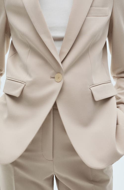 Mango Fitted Suit Blazer In Neutral