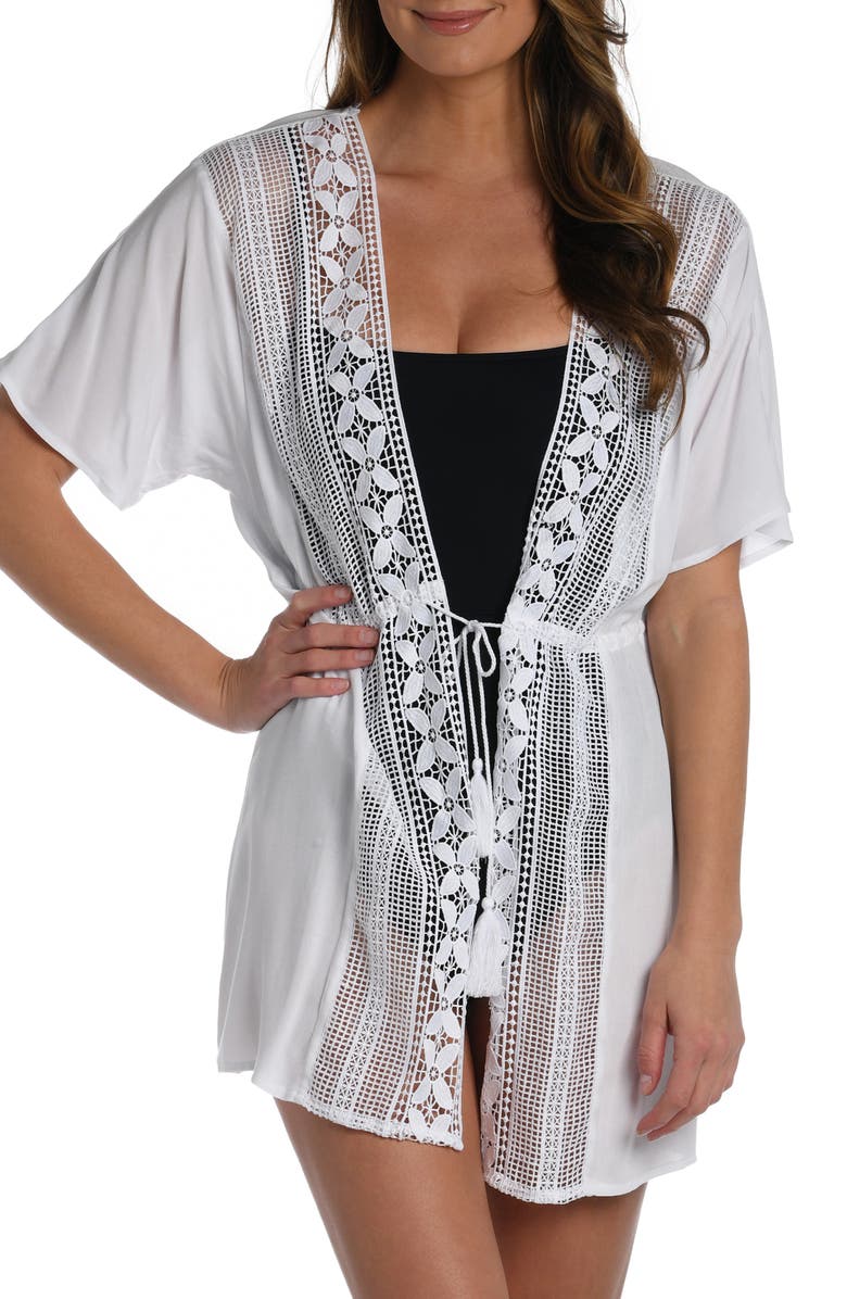 La Blanca Coastal Cover-Up Wrap, Main, color, White