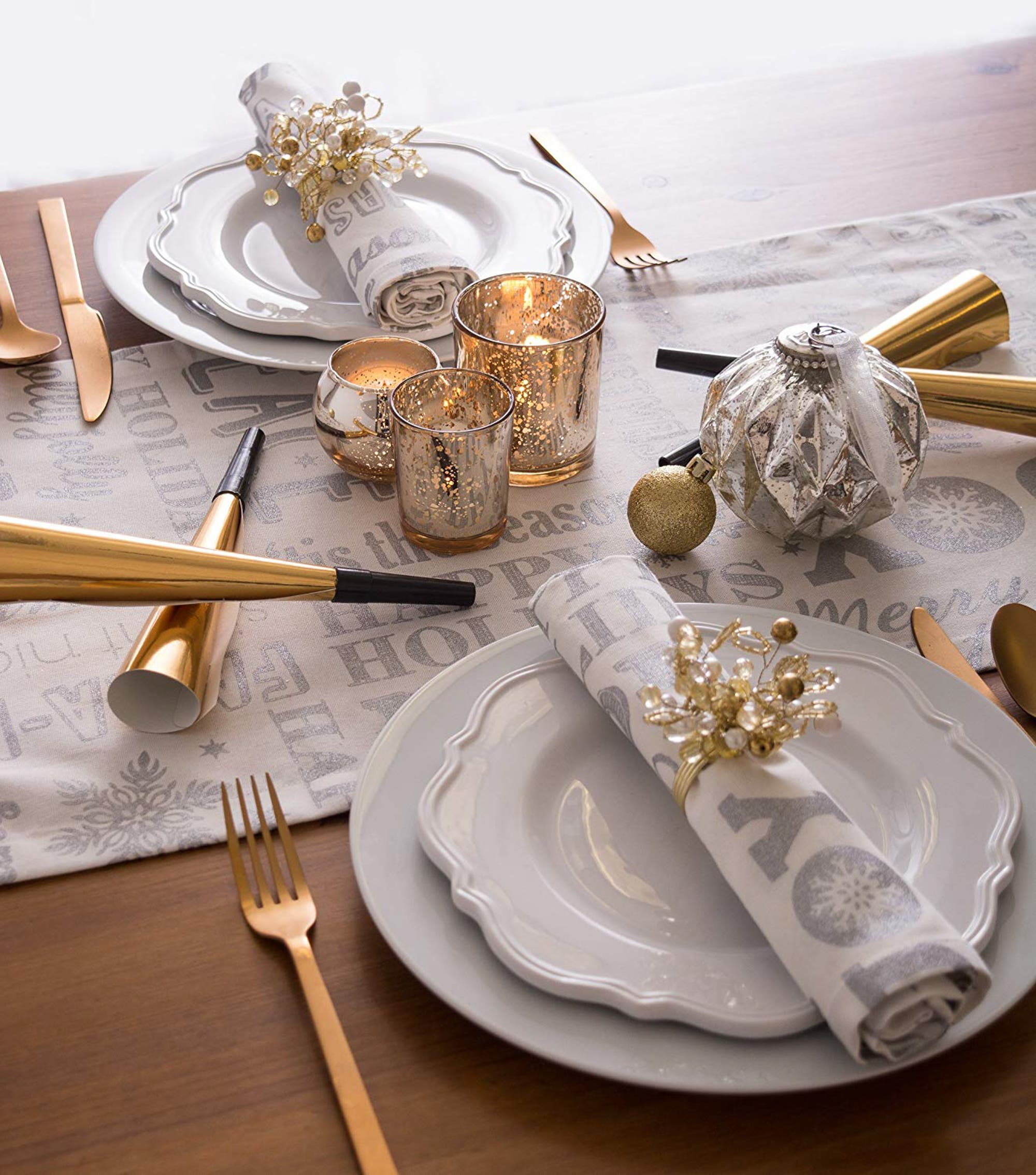 DII Silver Christmas Collage Table Runner | Nordstrom