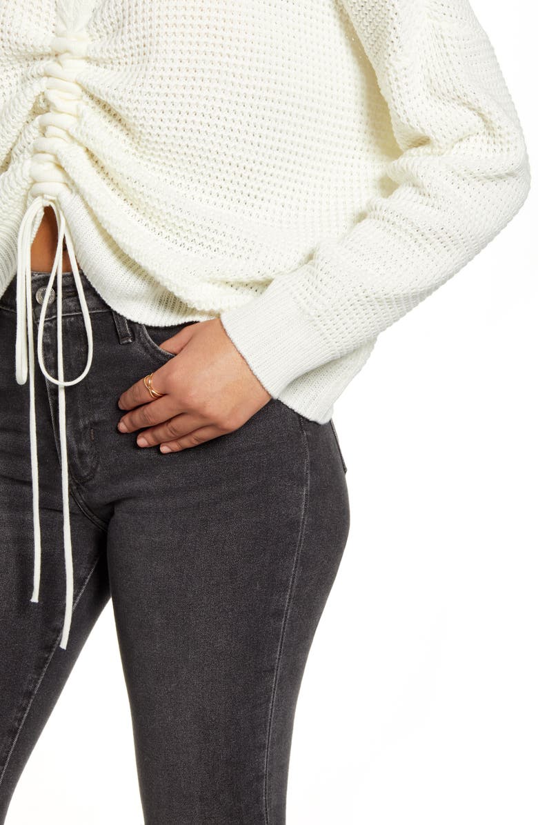 Cotton Emporium Oversize Ruched Drawstring Sweater, Alternate, color,