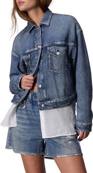 rag & bone rb Miramar Trompe l'Oeil Faux Denim Terry Trucker Jacket