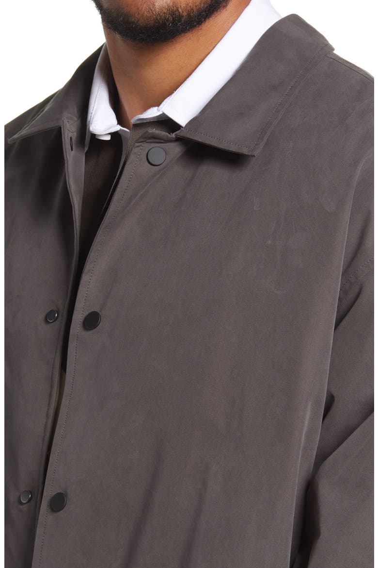 Snap Front Longline Coat, Alternate, color, OFF BLACK