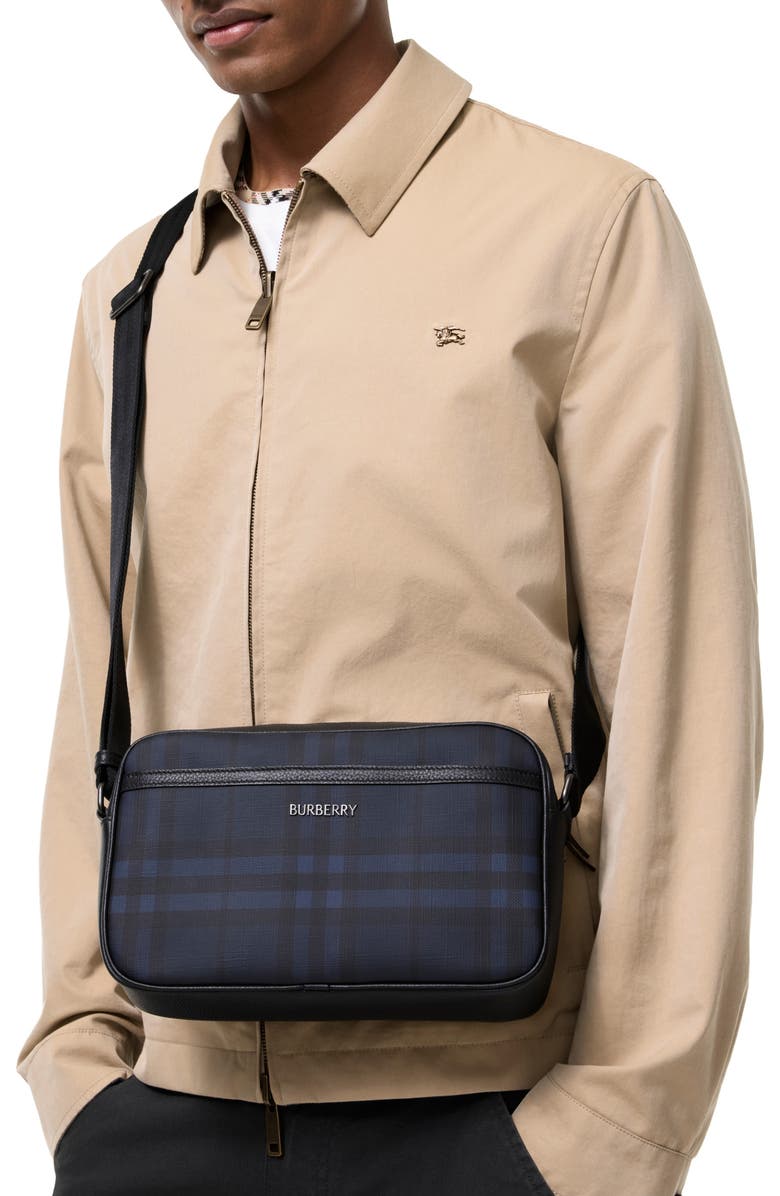 Burberry City Check Crossbody Bag, Alternate, color, Navy