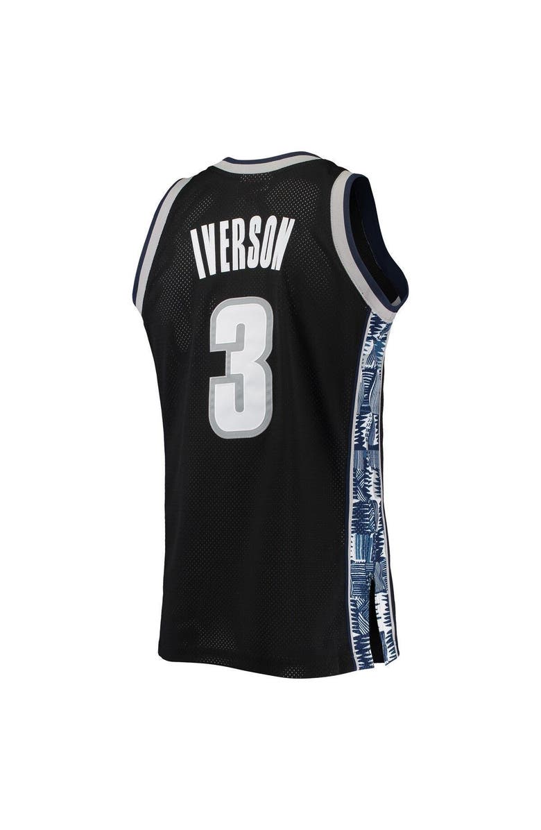 Mitchell & Ness Men's Mitchell & Ness Allen Iverson Black Georgetown Hoyas 1995/96 Authentic Throwback Jersey, Alternate, color, 