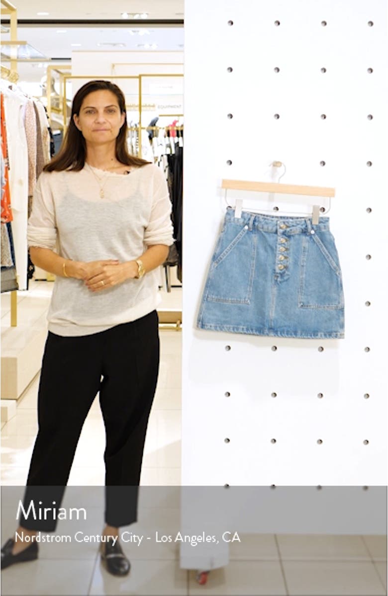 Button Fly Denim A-Line Miniskirt, sales video thumbnail