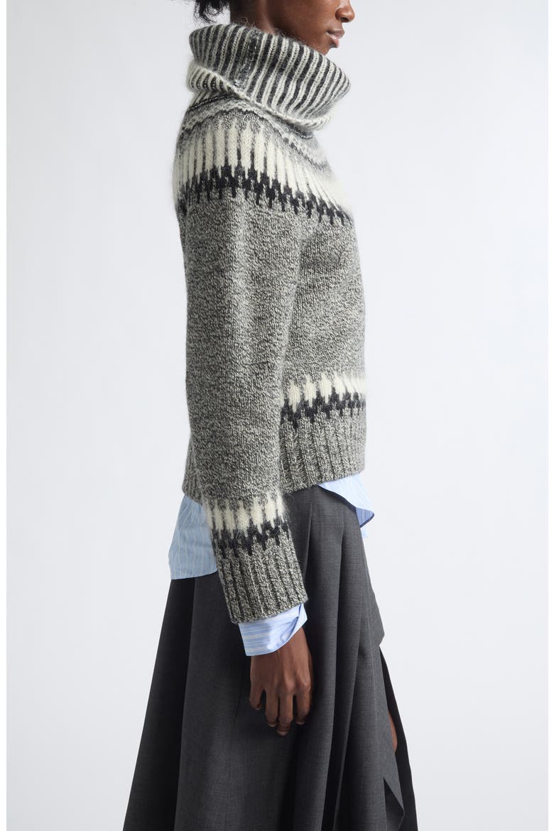 Fair Isle Turtleneck Wool Blend Sweater, Alternate, color, GREY MULTI