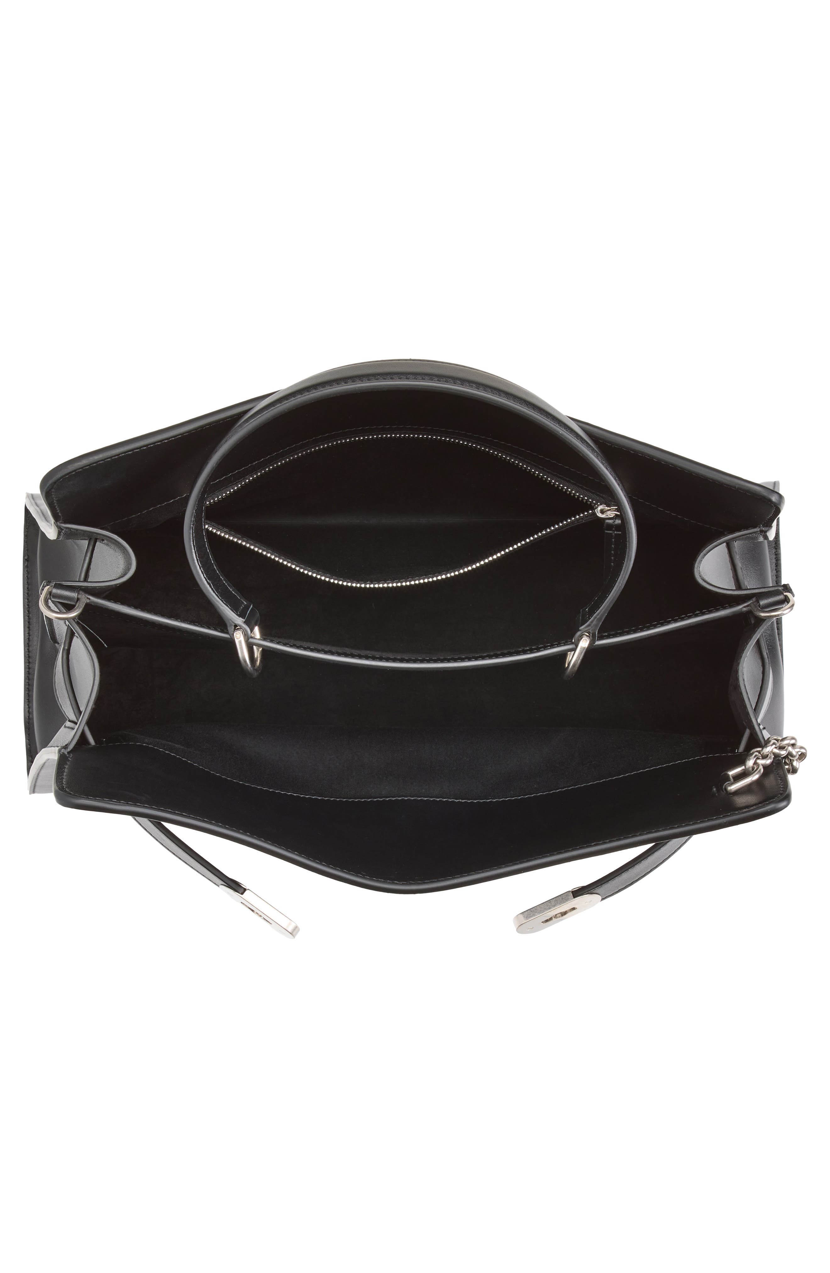 Locke Leather Top Handle Bag, Alternate, color, BLACK/ GREY