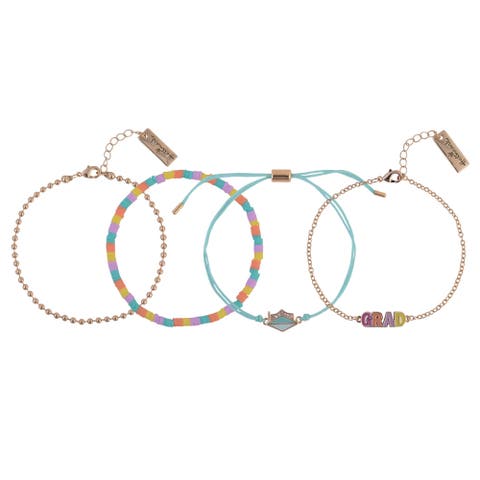 4pc Pastel Graduation Bracelet Set