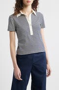 Wyeth Adam Stripe Stretch Cotton Polo
