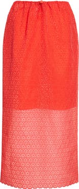 Cecilie Bahnsen Donna Windflower Embroidered Organza Midi Skirt