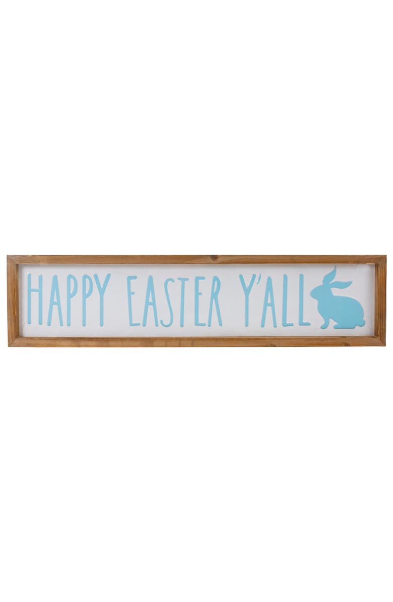 Northlight Wooden Framed "Happy Easter Y'all" Spring Wall Sign - 26", Main, color, White