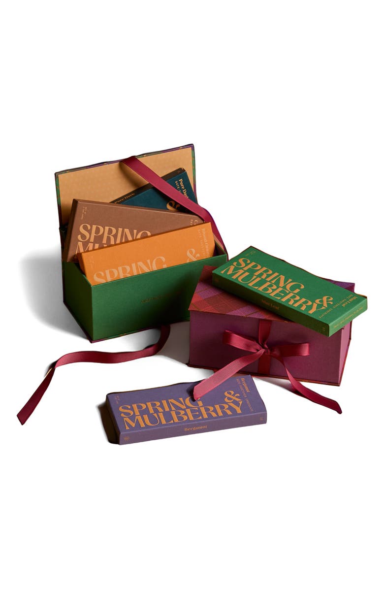Spring & Mulberry Ultimate Holiday Collection Date Sweetened Dark Chocolate Bars 10-Piece Gift Box, Main, color, 