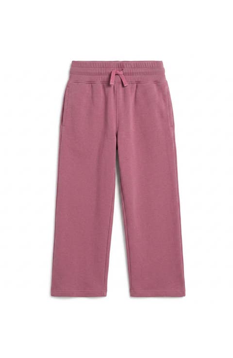 Kids Cozy Organic Cotton Wide Leg Fleece Pants