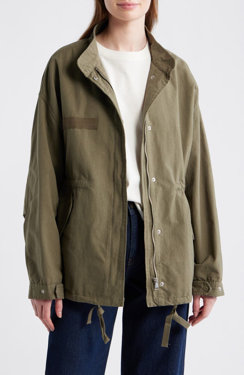 MANGO Aventura Cotton Jacket, Main, color, Khaki Green