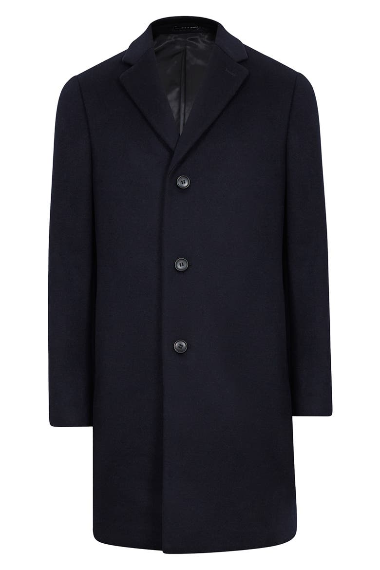 Gable Wool Blend Overcoat, Alternate, color, NAVY