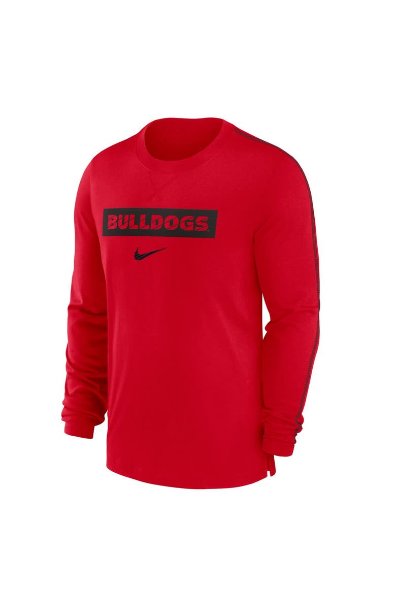 Nike Men's Nike Red Georgia Bulldogs 2024 Sideline Player Tri-Blend Performance Long Sleeve T-Shirt, Alternate, color, Red