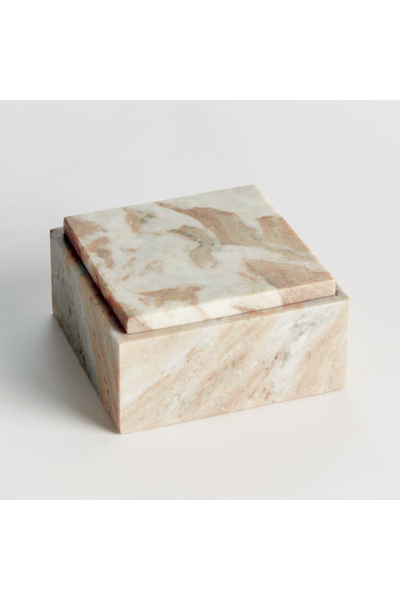 Jaqueline Square Lidded Box, Alternate, color, Brown