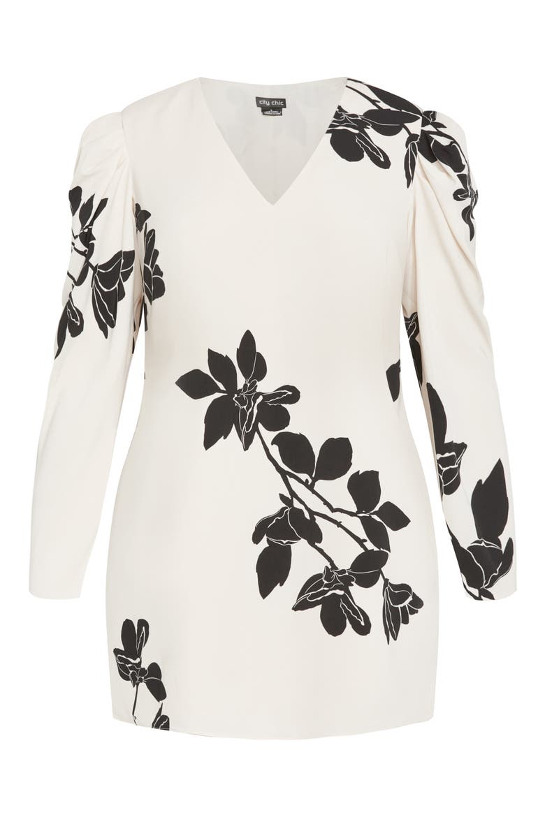 Katalina Floral Long Sleeve Minidress, Alternate, color, IVORY KATALINA